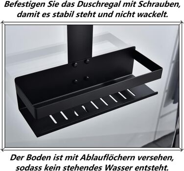 Душевая полка 40 х 30 х 15 см Matt Black HomeHeng