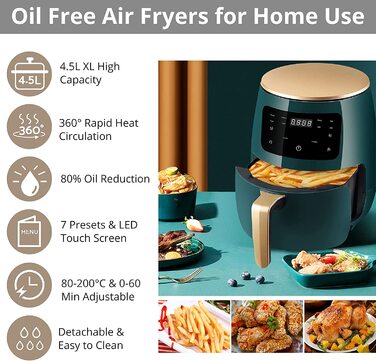 Фритюрница HOMGEN XL HG631eu / 4.5 л / 8 в 1 / 1400 Вт