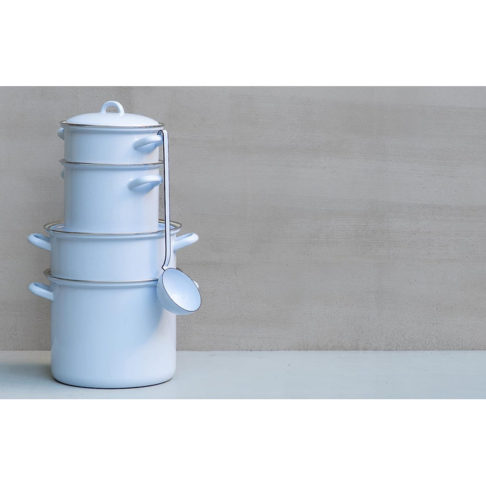 Кастрюля без крышки 24 см 4 л, эмаль, голубая Riess 0282-006