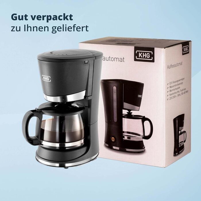 KHG Кофемашина капельная с кувшином 0,5 л сталь/пластик черная KHG