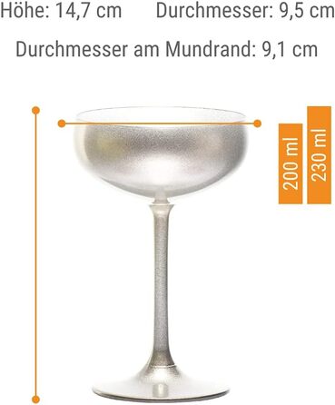 Набор бокалов для шампанского 200 мл 6 предметов серебристый Elements Lausitz Stölzle