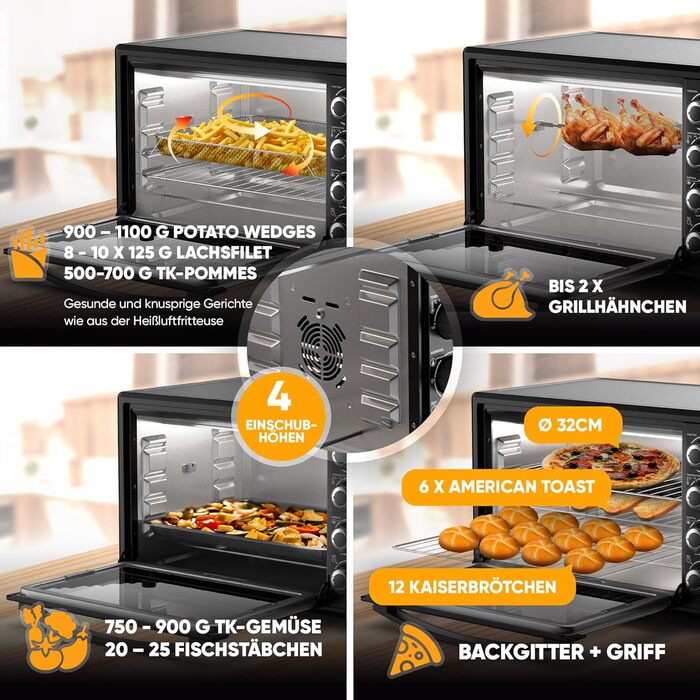 Мини-духовка 45 л 2000 Вт Stillstern