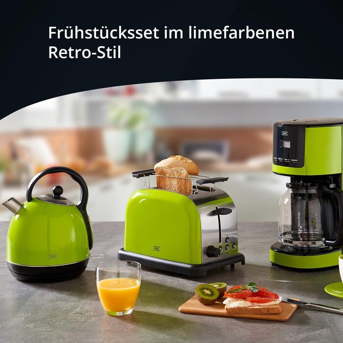 KHG Набор техники для кухни из кофеварки, электрочайника и тостера Green KHG