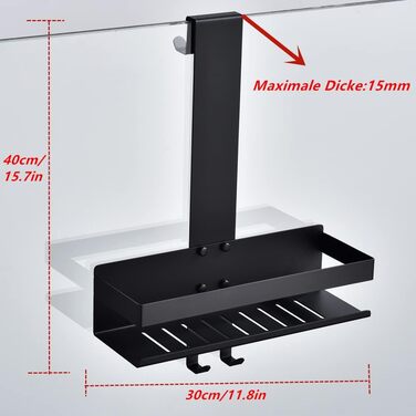 Душевая полка 40 х 30 х 15 см Matt Black HomeHeng