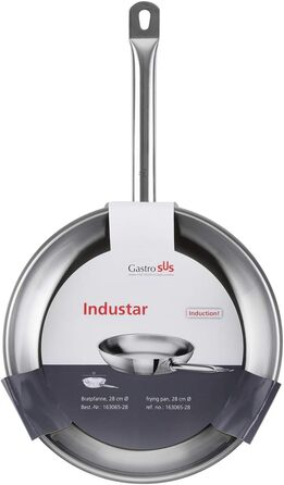 Сковорода 24 см нержавеющая сталь серебро Industar Gastrosus