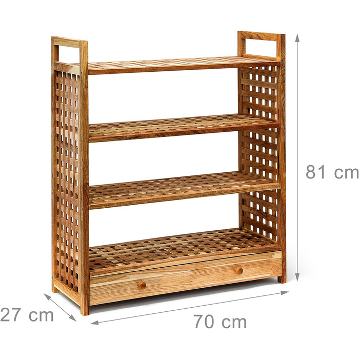 Деревянная полка для обуви с ящиком 81 x 70 x 27 см Relaxdays