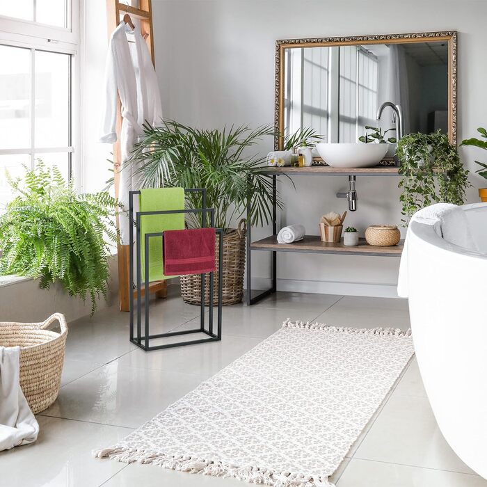 Вешалка для полотенец с 3 перекладинами 82,5 x 46 x 21 см Relaxdays