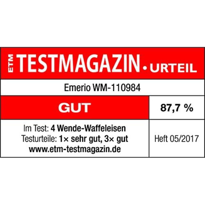 Вращающаяся вафельница для 4 бельгийских вафель 1000 Вт WM-110984.4 Emerio