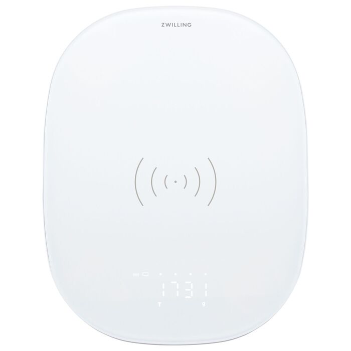 Весы кухонные цифровые с беспроводной зарядкой 24,5 х 18,8 х 2 см White Enfinigy Zwilling