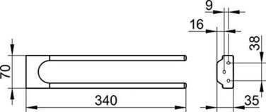 Вешалка для полотенец 34 см Keuco