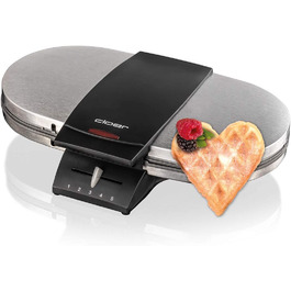 Вафельница Cloer 1320 / 1200 Вт / 2 плиты / нержавеющая сталь / черный, серый 