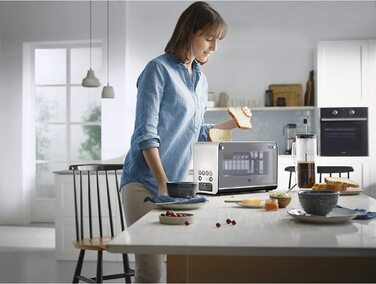 Стеклянный тостер WMF Lono / на 2 ломтика / с насадкой для булочек / 7 ступеней