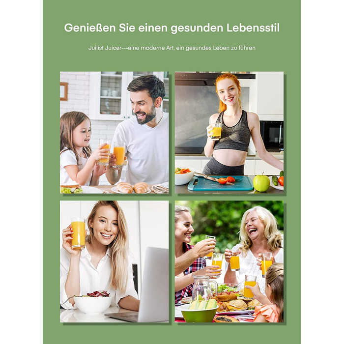 Соковыжималка для овощей и фруктов Juilist / 800 Вт / 2 скорости / нержавеющая сталь