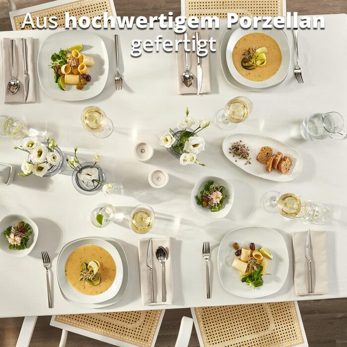 Комбинированный сервиз на 6 персон 62 предмета White KHG