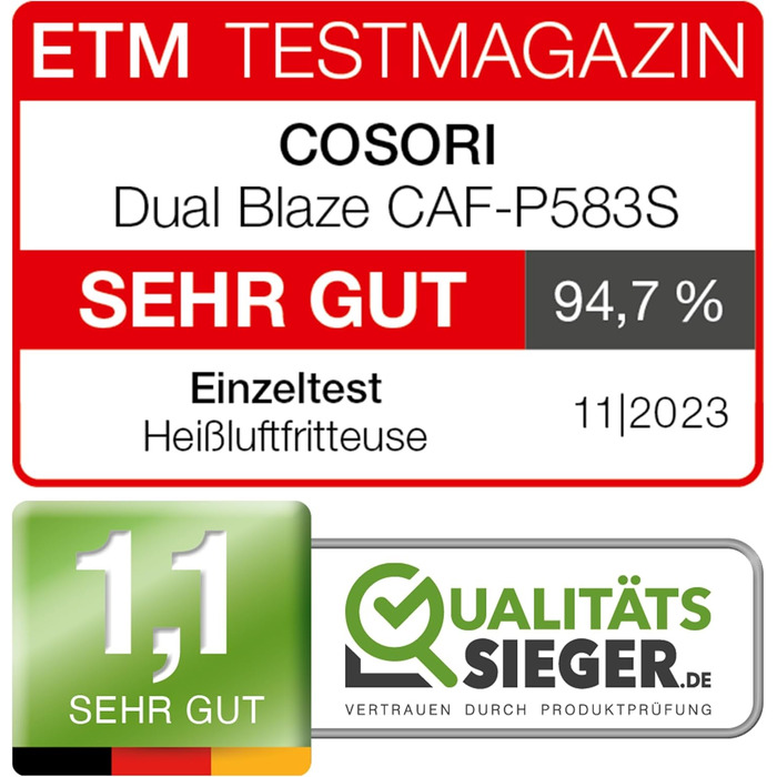 Фритюрница многофункциональная 6,4 л 1700 Вт XXL Dual Blaze COSORI