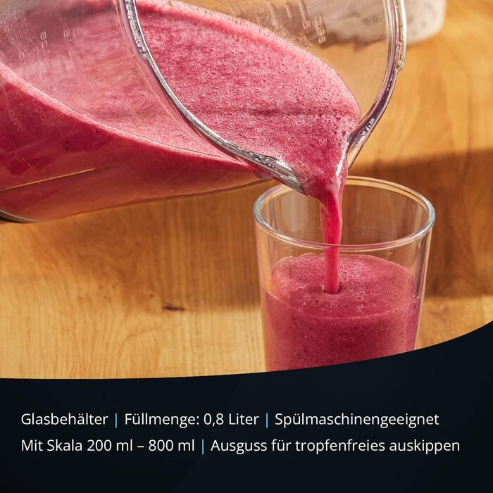 KHG Мини-блендер 33,5 х 14,5 см 250 Вт стекло/сталь Cream KHG