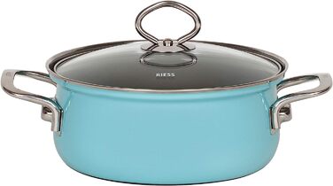 Набор кухонной посуды 5 предметов, эмалированный, кристальный синий Novelle Blue 0546-37 Riess