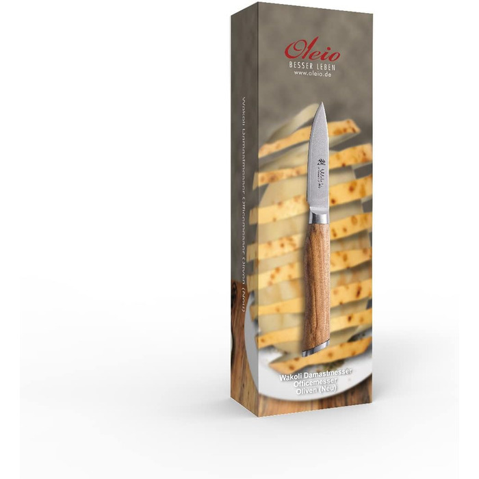 Профессиональный нож с дамасской стали с ручкой из оливкового дерева Wakoli