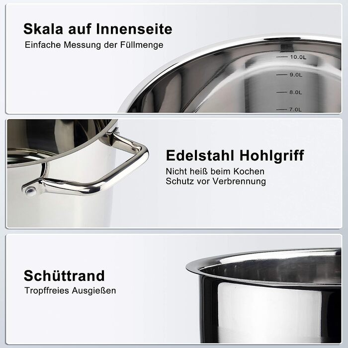 Кастрюля 10 л Linnuo