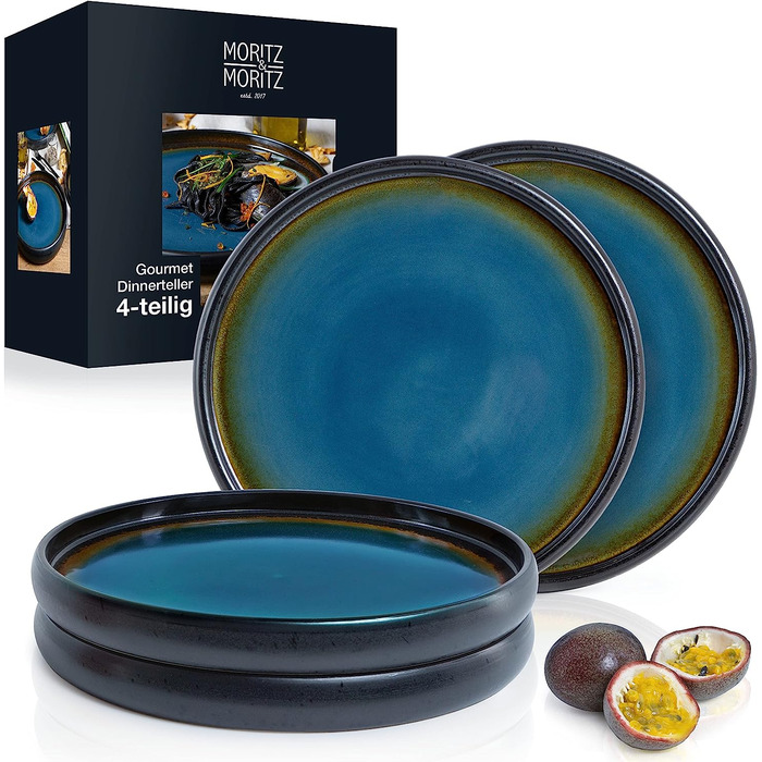 Набор из 4 тарелок 26 см Blue Solid Moritz & Moritz