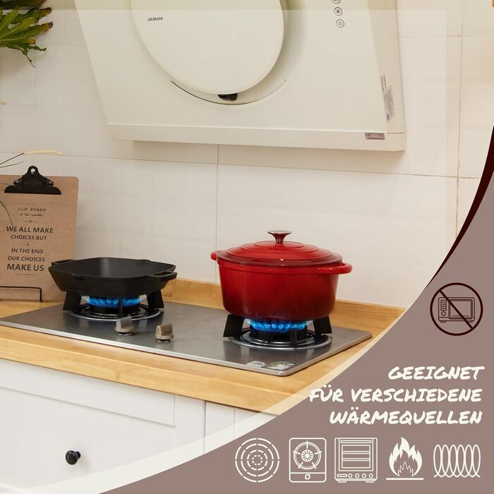 Чугунная эмалированная кастрюля 5,2 л Red Overmont