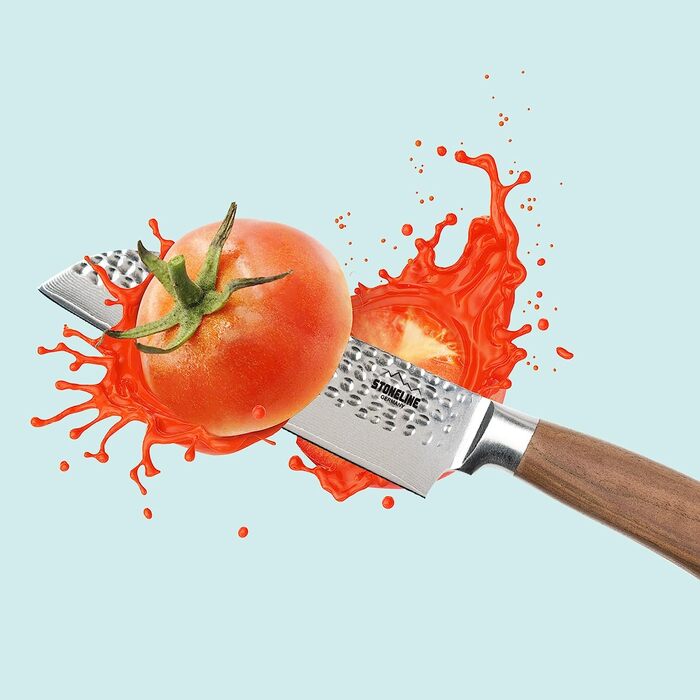 Поварской нож из дамасской стали 16,7 см, рукоять из грецкого ореха STONELINE