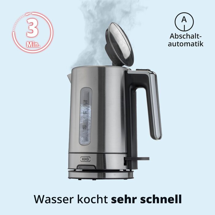 KHG Электрочайник 1 л нержавеющая сталь/пластик WK-105 ES KHG
