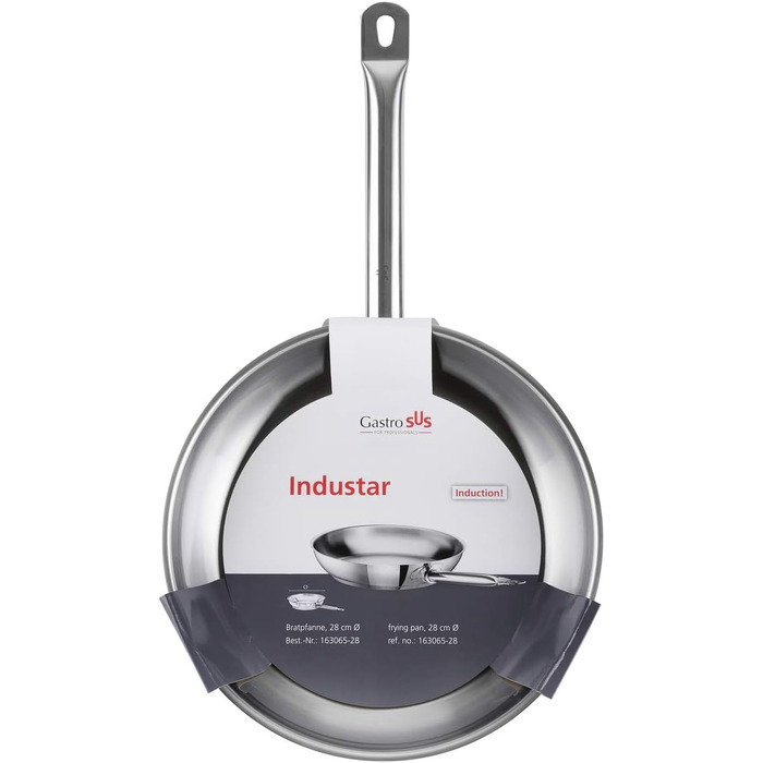 Сковорода 24 см нержавеющая сталь серебро Industar Gastrosus