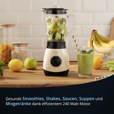 KHG Мини-блендер 33,5 х 14,5 см 250 Вт стекло/сталь Cream KHG