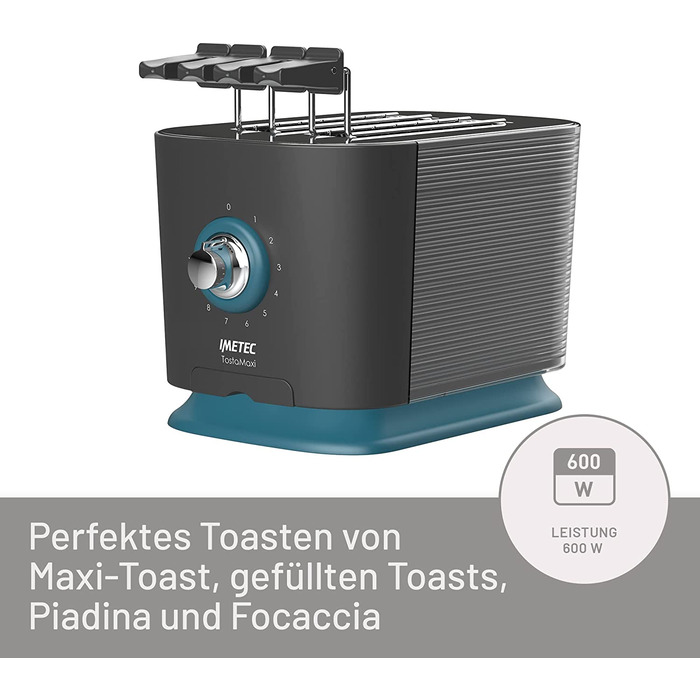 Тостер Imetec TostaMaxi / 600 Вт / на 2 ломтика / 10 ступеней поджаривания / лоток для крошек