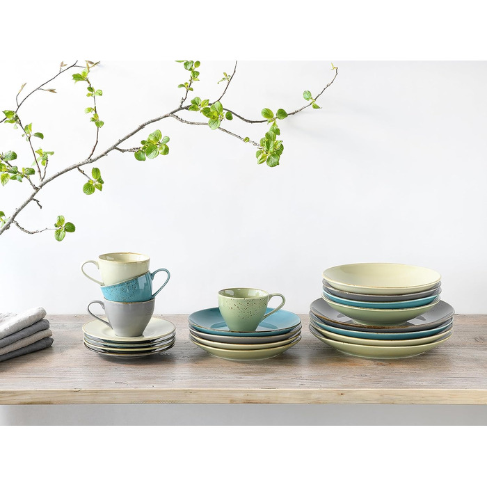 Столовый сервиз из керамогранита на 4 человека 20 предметов Nature Collection Aqua CreaTable