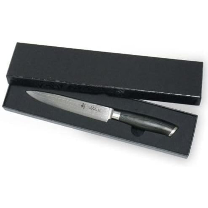 Профессиональный поварской нож для мяса из настоящей японской дамасской стали 18 см Wakoli Mikata