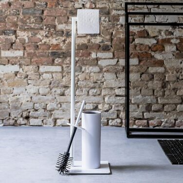 Ёршик для унитаза с бумагодержателем, белый Tube Stand Sealskin