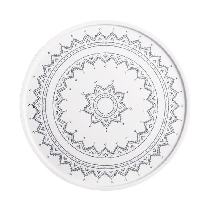 Блюдо для торта 31 см, серое Cross Stitch Kahla