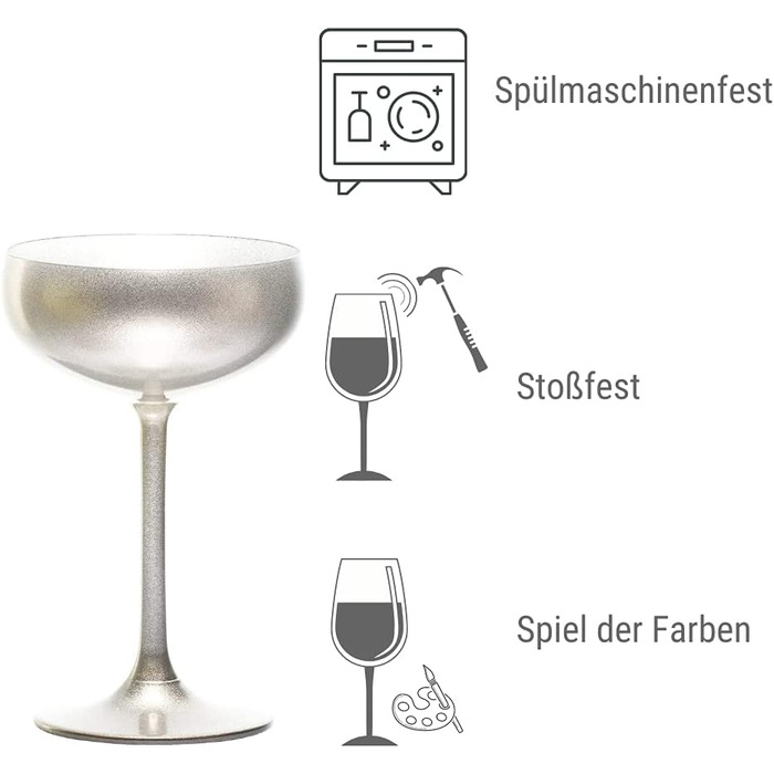 Набор бокалов для шампанского 200 мл 6 предметов серебристый Elements Lausitz Stölzle