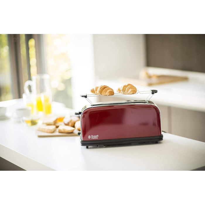 Тостер Russell Hobbs / 1000 Вт / на 2 ломтика / с насадкой для булочек / 6 ступеней