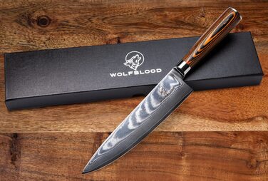 Поварской нож Wolfblood XL из 67 слоев дамасской стали, 32 см