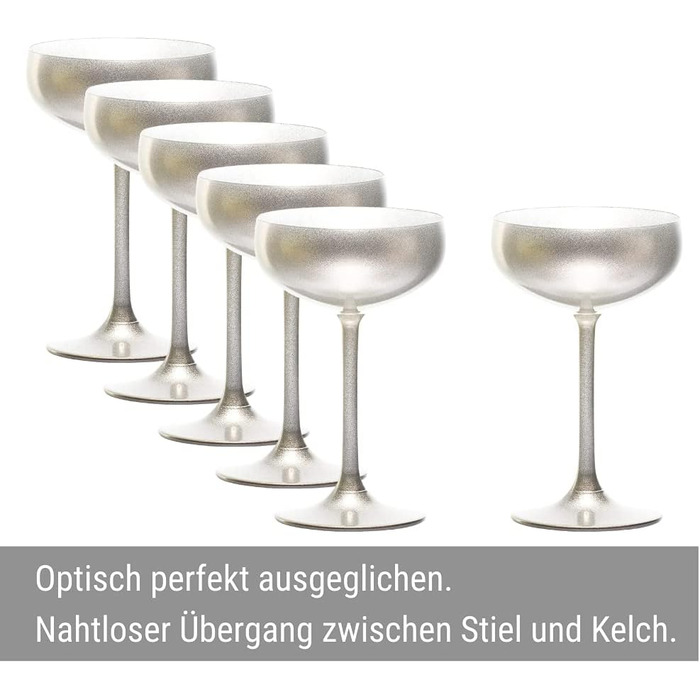 Набор бокалов для шампанского 200 мл 6 предметов серебристый Elements Lausitz Stölzle