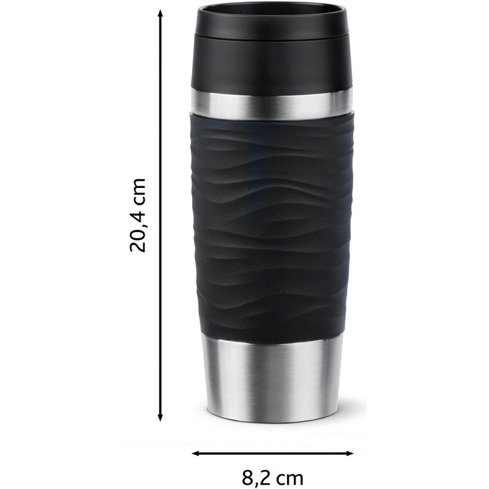 Термокружка 0,36 л Black Classic Wave Emsa