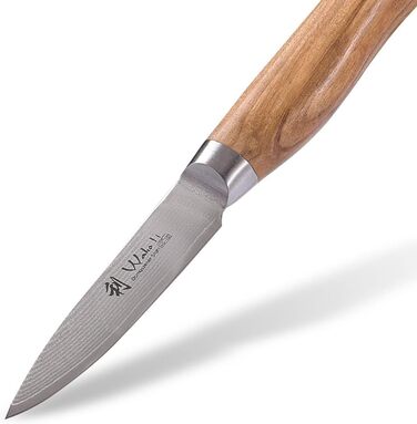 Профессиональный нож с дамасской стали с ручкой из оливкового дерева Wakoli