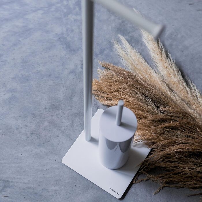 Ёршик для унитаза с бумагодержателем, белый Tube Stand Sealskin