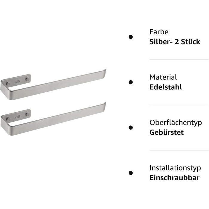 Набор вешалок для полотенец 38 см 2 предмета ‎JS