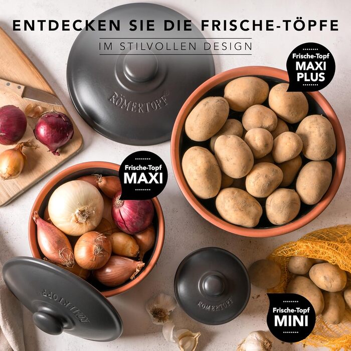 Набор горшков для хранения 3 предмета Black Römertopf