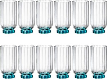 Набор синих стаканов 430 мл, 12 предметов Bormioli Rocco