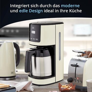 KHG Кофемашина 1,5 л 900 Вт нержавеющая сталь/пластик Cream KHG