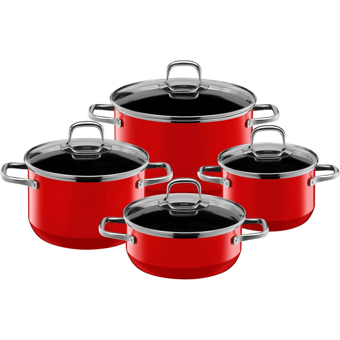 Набор кастрюль 4 предмета Red Elegance Line Silit