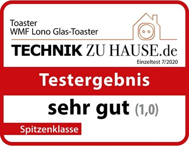 Стеклянный тостер WMF Lono / на 2 ломтика / с насадкой для булочек / 7 ступеней