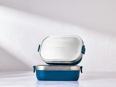 Ланчбокс из нержавеющей стали cиний 900 мл Le Creuset
