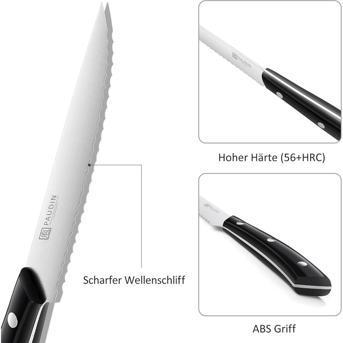 Набор ножей для стейка из нержавеющей стали 8 предметов PAUDIN