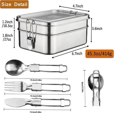 Nicelock Ланч-бокс с набором приборов нержавеющая сталь Nicelock